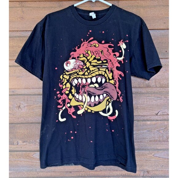Spag Heddy Cotton Monster Meatball Black T-Shirt Alstyle Size L - Picture 1 of 7